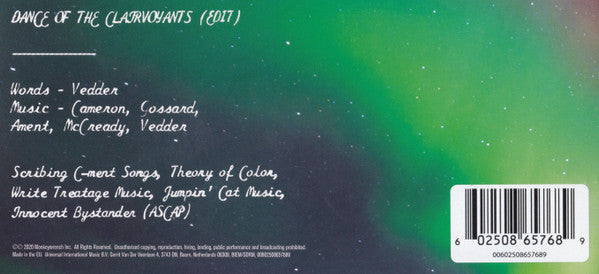 Pearl Jam : Dance Of The Clairvoyants (7", S/Sided, Single, Etch, Ltd)