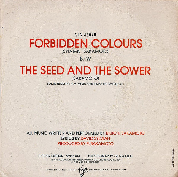 David Sylvian - Riuichi Sakamoto* : Forbidden Colours (7", Single)
