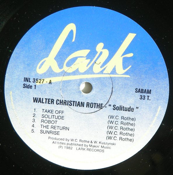 Walter Christian Rothe : Solitude (LP, Album)