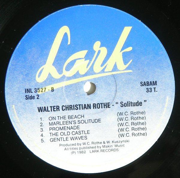 Walter Christian Rothe : Solitude (LP, Album)