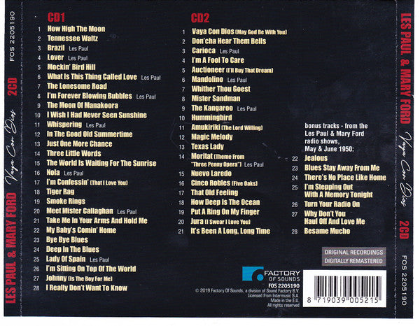 Les Paul & Mary Ford : Vaya Con Dios - Their Hits And More (2xCD, Comp, RM)