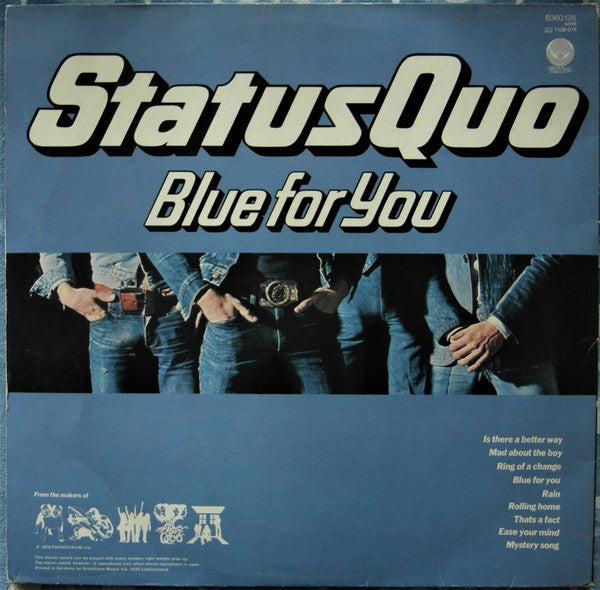 Status Quo : Blue For You (LP, Album, Gat)
