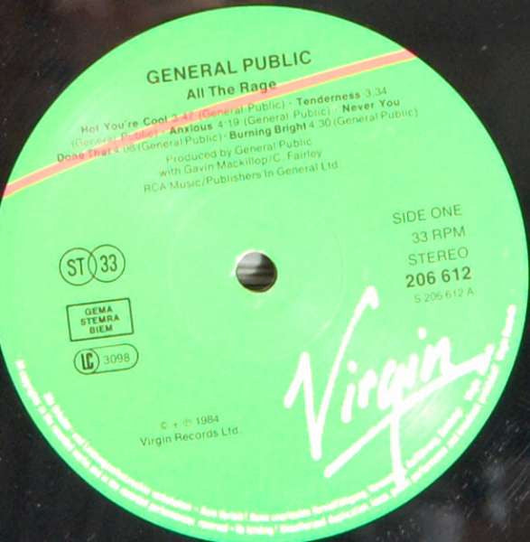 General Public : ...All The Rage (LP, Album)