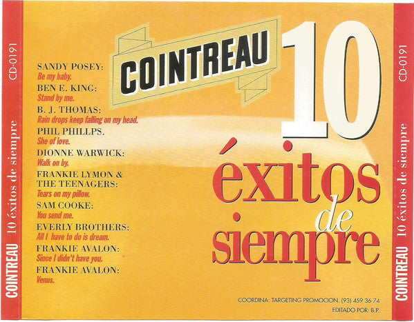 Various : Cointreau 10 Exitos de siempre (CD, Comp, Promo)