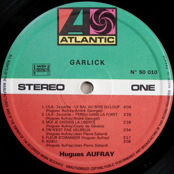 Hugues Aufray : Garlick (LP, Album, Gat)