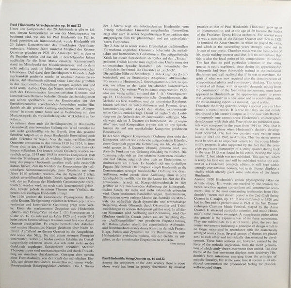 Paul Hindemith, Kreuzberger Streichquartett : Streichquartette Op.16 & Op.22 (LP, Album, RP, Gat)