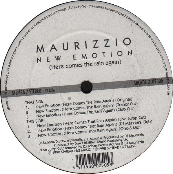 Maurizzio : New Emotion (Here Comes The Rain Again) (12")