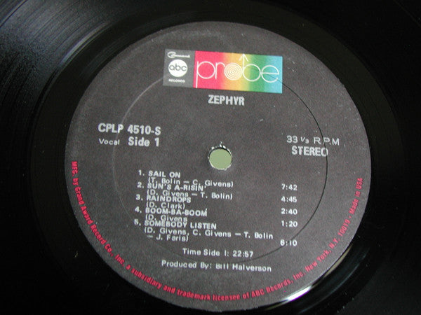 Zephyr (2) : Zephyr (LP, Album, Mon)