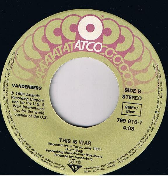 Vandenberg : Once In A Lifetime (7", Single)