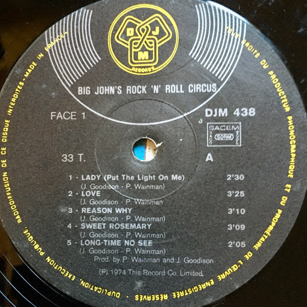 Big John's Rock 'N' Roll Circus : Big John's Rock 'n' Roll Circus (LP)