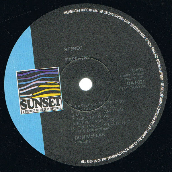 Don McLean : Tapestry (LP, Album, RE)