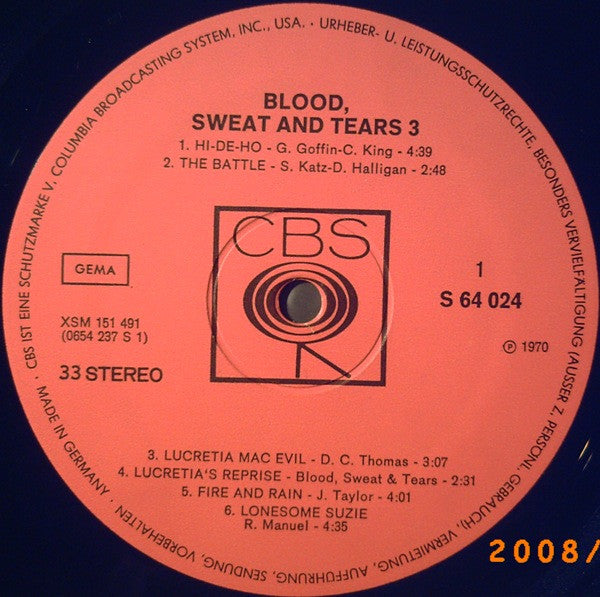 Blood, Sweat & Tears* : Blood, Sweat & Tears 3 (LP, Album, Gat)