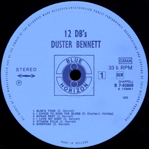 Duster Bennett : 12 DB's (LP, Album)