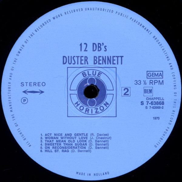 Duster Bennett : 12 DB's (LP, Album)