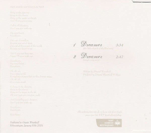 Dinand Woesthoff : Dreamer (CD, Single)