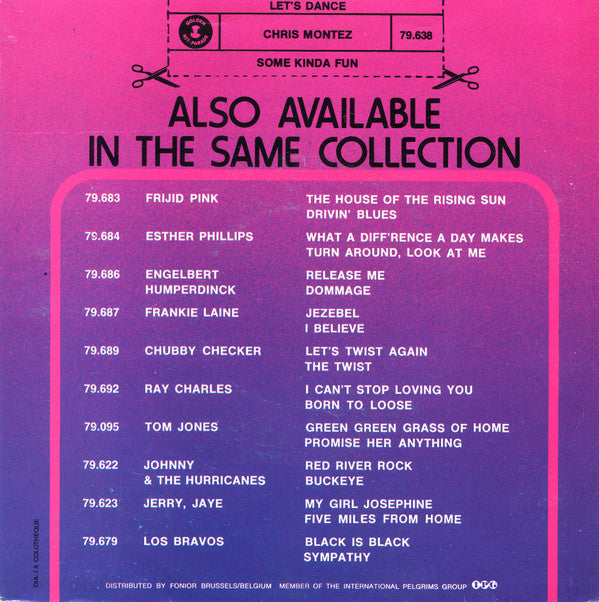 Chris Montez : Let's Dance (7", Single, RE, Gol)