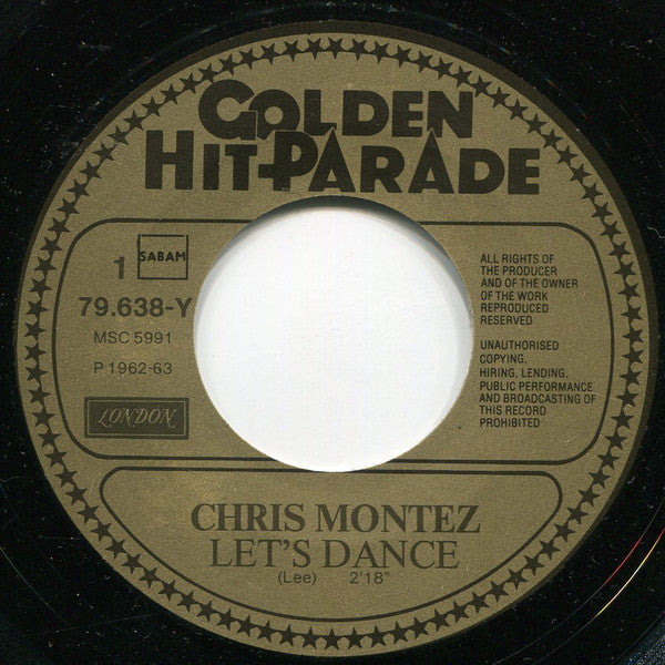 Chris Montez : Let's Dance (7", Single, RE, Gol)