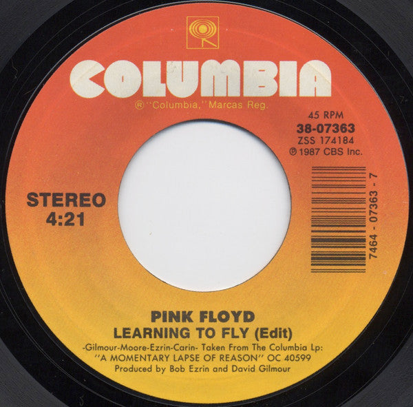 Pink Floyd : Learning To Fly (7", Single, Styrene, Car)