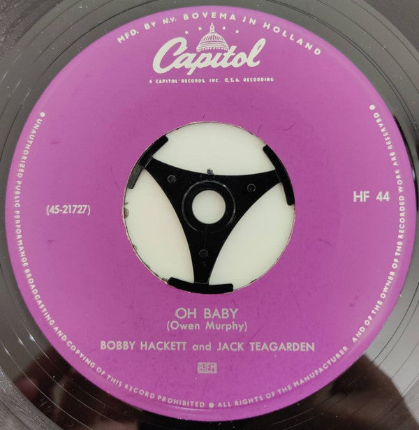 Bobby Hackett and Jack Teagarden : Capitol's Dixie Serie - Oh Baby/Way Down Yonder in New Orleans (7", Single)