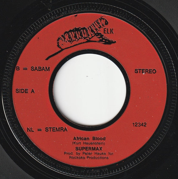 Supermax : African Blood (7", Single, Red)