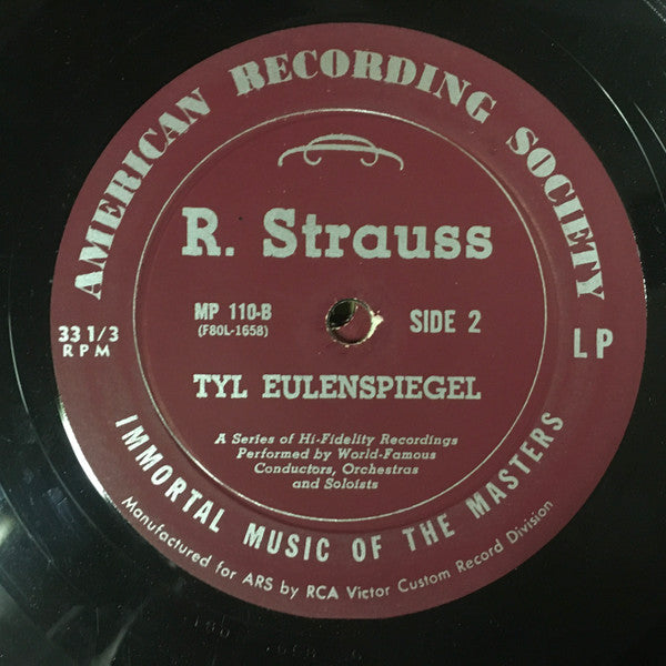 Unknown Artist, Franz Schubert / Richard Strauss : Schubert: "Rosamunde" Ballet Music / R. Strauss: Tyl Eulenspiegel (10")