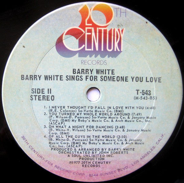 Barry White : Barry White Sings For Someone You Love (LP, Album, No )