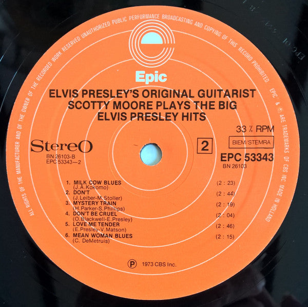 Scotty Moore : Elvis Presley's Original Guitarist Scotty Moore Plays The Big Elvis Presley Hits (LP, Album, RE)
