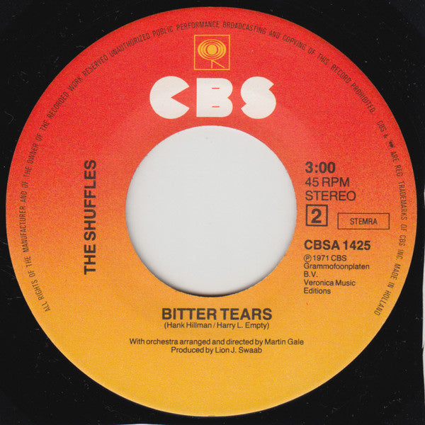 The Shuffles : Cha-La-La, I Need You / Bitter Tears (7", Single)