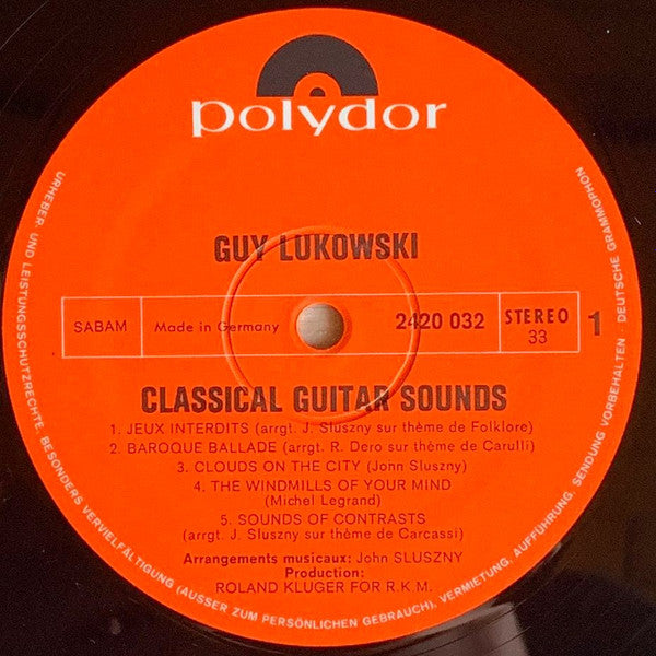 Guy Lukowski : Classical Guitar Sounds By Guy Lukowski (LP, Album)