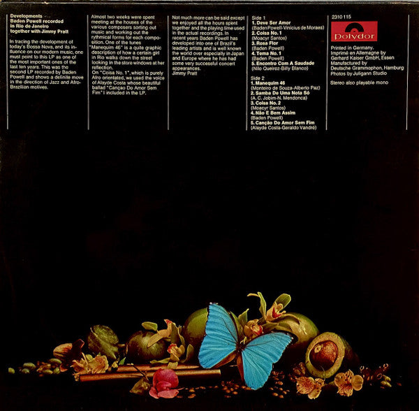 Baden Powell / Jimmy Pratt : Developments (LP, Album, RE)