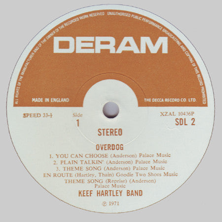 The Keef Hartley Band : Overdog (LP, Album)