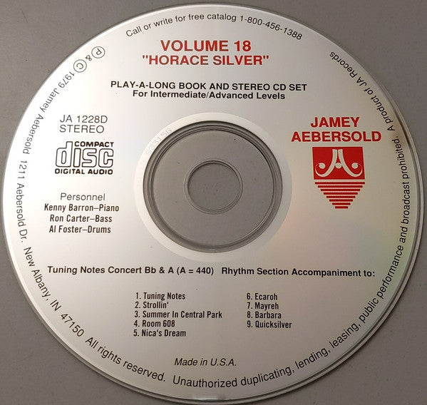 Jamey Aebersold : For You To Play... Horace Silver Eight Jazz Classics (CD, RE)
