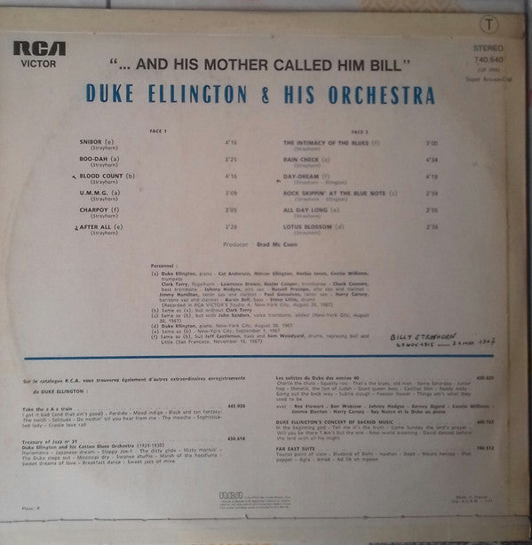 Duke Ellington And His Orchestra : "...And His Mother Called Him Bill" (LP, Album, RE, Ora)