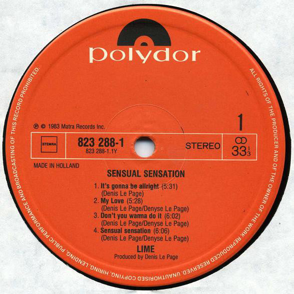 Lime (2) : Sensual Sensation (LP, Album)