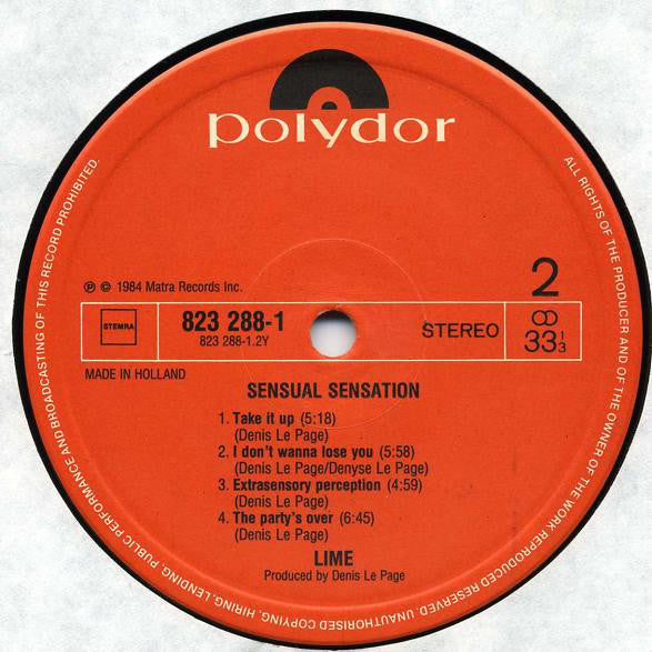Lime (2) : Sensual Sensation (LP, Album)