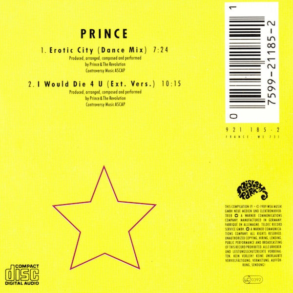 Prince : Erotic City / I Would Die 4 U (CD, Mini, Single)