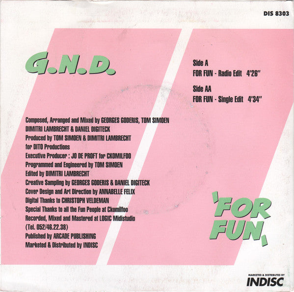 G.N.D. : For Fun (7", Single)