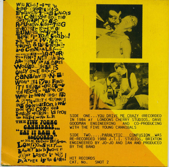 The Cannibals : You Drive Me Mental / Paralytic Confusion (7", Pur)