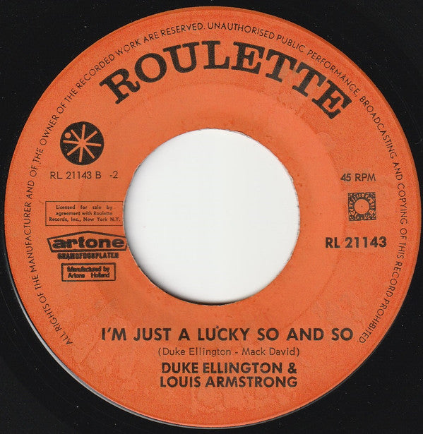 Louis Armstrong & Duke Ellington : Duke's Place (7", Single, Ora)