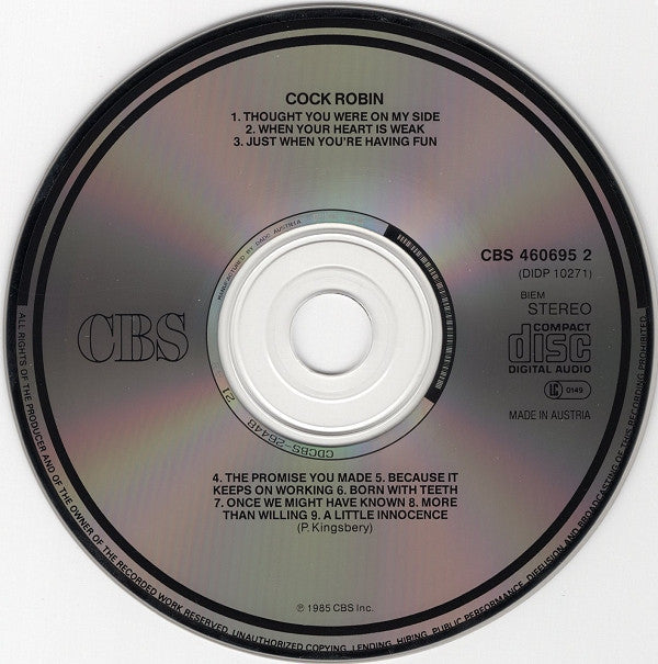 Cock Robin : Cock Robin (CD, Album, RE)