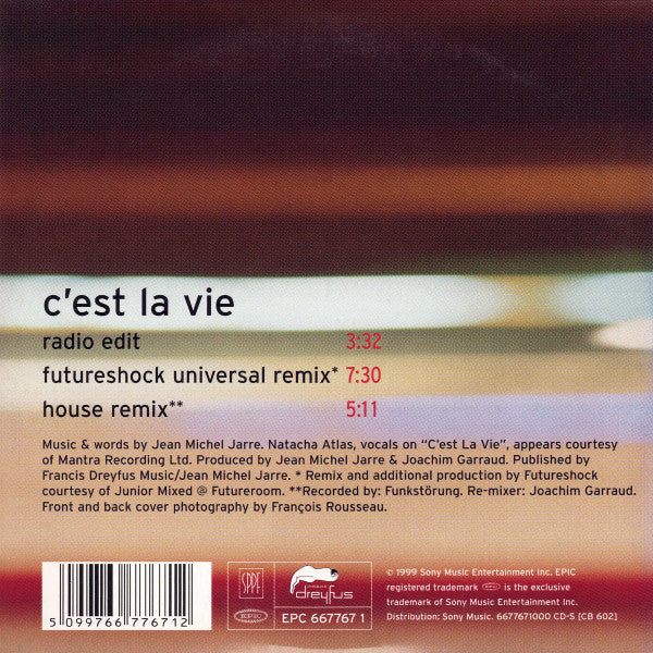 Jean-Michel Jarre : C'Est La Vie (CD, Maxi, Car)