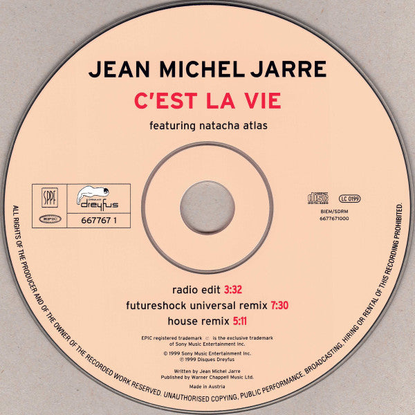 Jean-Michel Jarre : C'Est La Vie (CD, Maxi, Car)