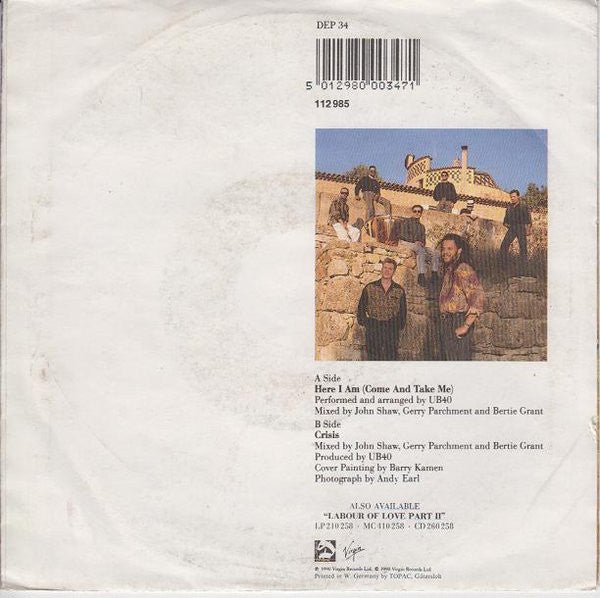 UB40 : Here I Am (Come And Take Me) (7", Single)
