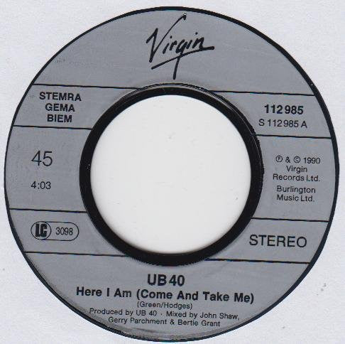 UB40 : Here I Am (Come And Take Me) (7", Single)