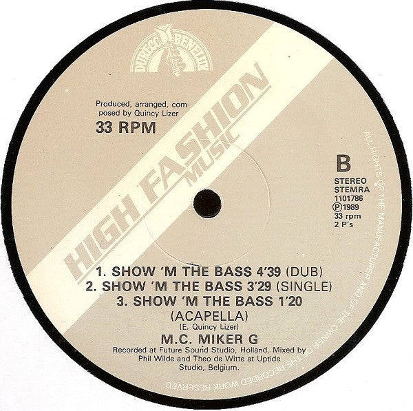 M.C. Miker G* : Show 'M The Bass (12")