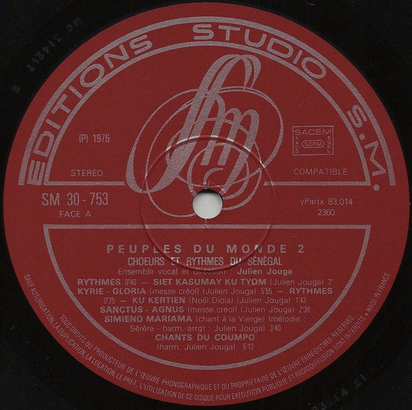 Julien Jouga : Choeurs Et Rythmes Du Sénégal (LP)