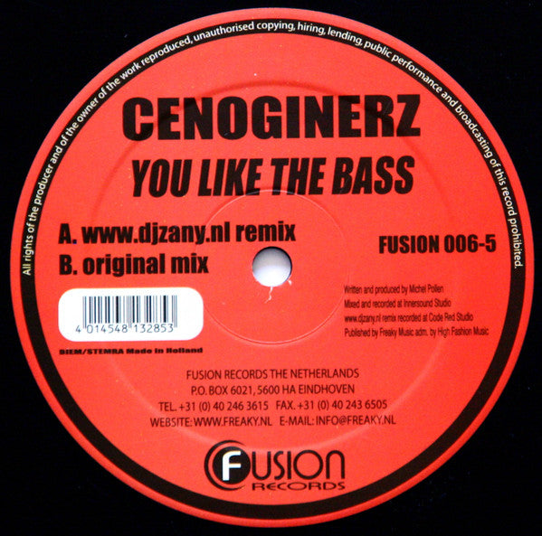Cenoginerz : You Like The Bass (12")