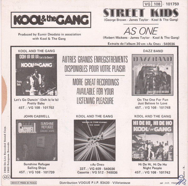 Kool & The Gang : Street Kids (7", Single)