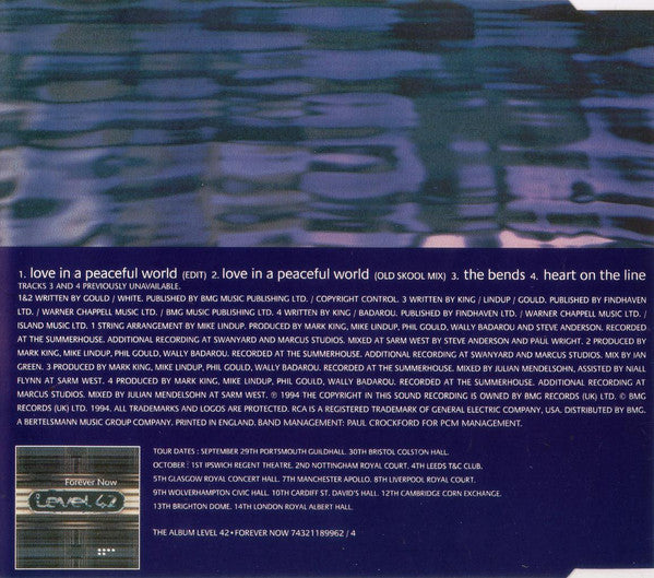 Level 42 : Love In A Peaceful World (CD, Single)
