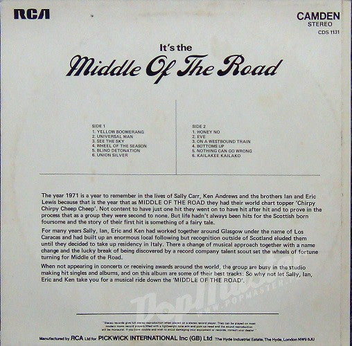 Middle Of The Road : It's The Middle Of The Road (LP, Comp)